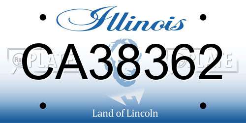 CA38362 Illinois License Plate