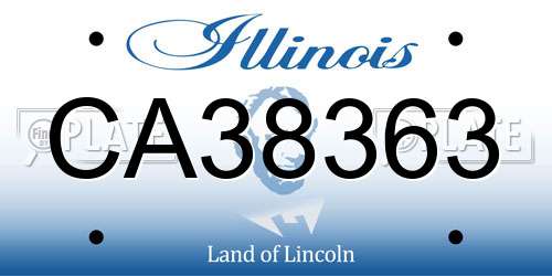 CA38363 Illinois License Plate