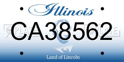 CA38562 Illinois License Plate