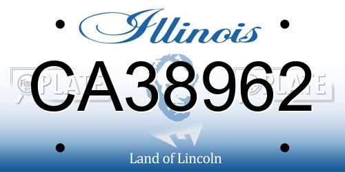 CA38962 Illinois License Plate