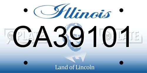 CA39101 Illinois License Plate