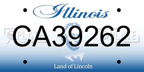 CA39262 Illinois License Plate