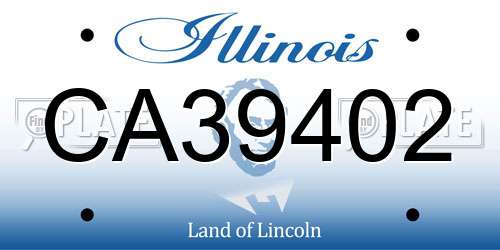 CA39402 Illinois License Plate