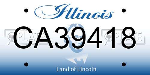 CA39418 Illinois License Plate