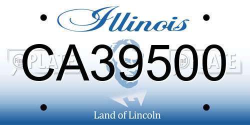 CA39500 Illinois License Plate