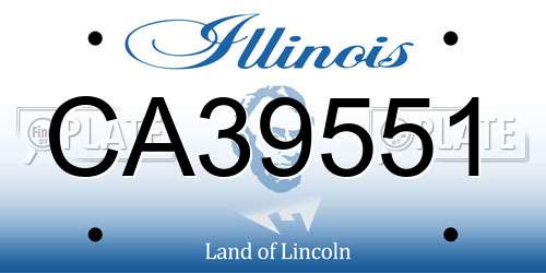 CA39551 Illinois License Plate