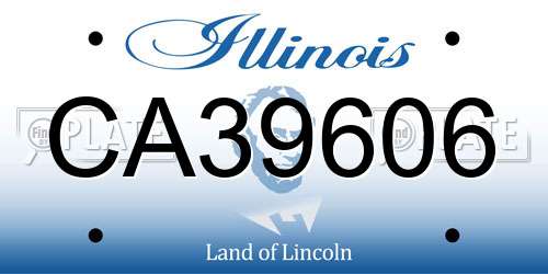 CA39606 Illinois License Plate