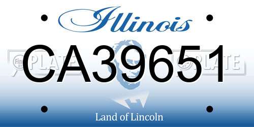 CA39651 Illinois License Plate