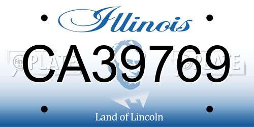 CA39769 Illinois License Plate