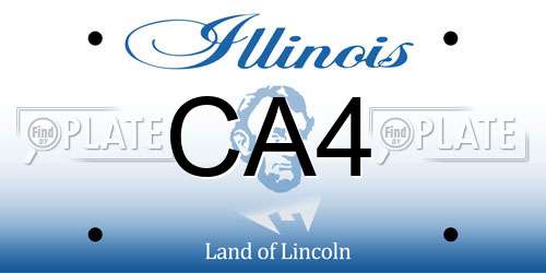 CA4 Illinois License Plate