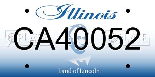 CA40052 Illinois License Plate