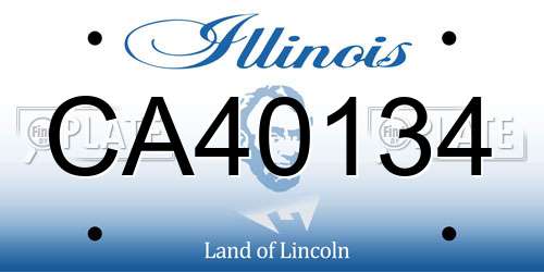 CA40134 Illinois License Plate