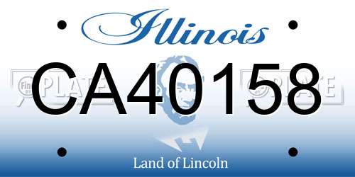CA40158 Illinois License Plate