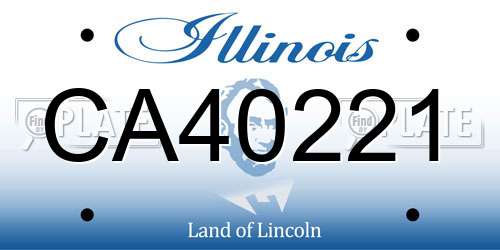 CA40221 Illinois License Plate