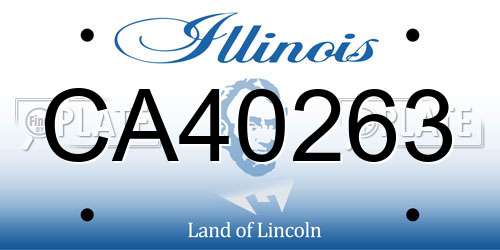 CA40263 Illinois License Plate