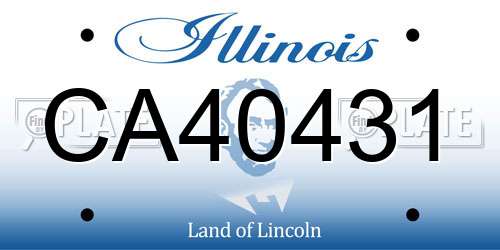 CA40431 Illinois License Plate