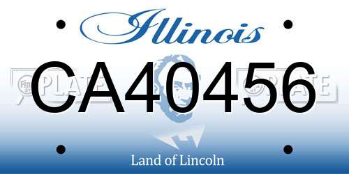 CA40456 Illinois License Plate