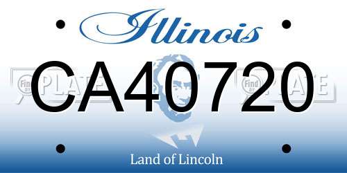 CA40720 Illinois License Plate