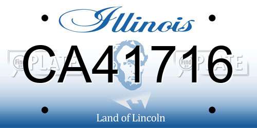 CA41716 Illinois License Plate
