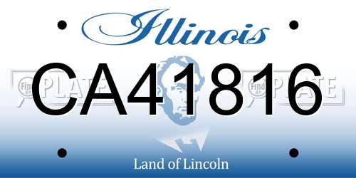 CA41816 Illinois License Plate