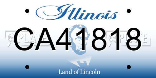 CA41818 Illinois License Plate