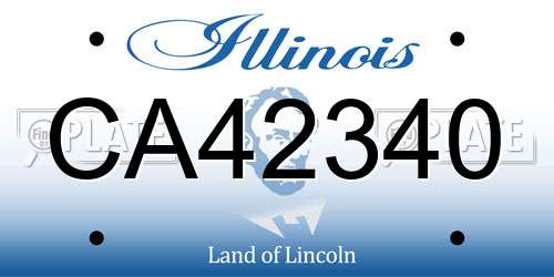 CA42340 Illinois License Plate