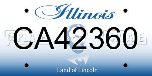 CA42360 Illinois License Plate