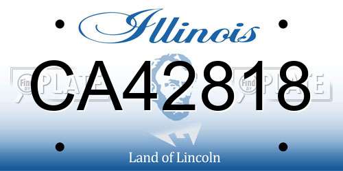 CA42818 Illinois License Plate