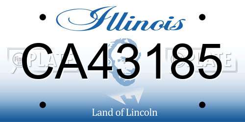 CA43185 Illinois License Plate