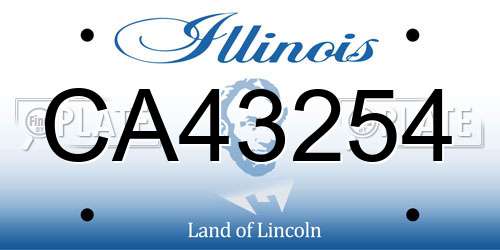 CA43254 Illinois License Plate