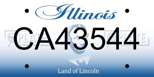 CA43544 Illinois License Plate