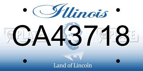 CA43718 Illinois License Plate