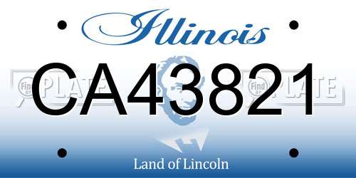 CA43821 Illinois License Plate