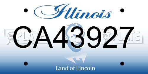 CA43927 Illinois License Plate