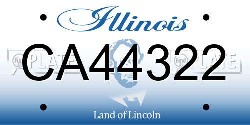 CA44322 Illinois License Plate