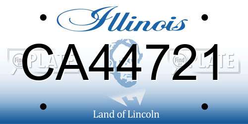 CA44721 Illinois License Plate