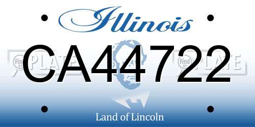 CA44722 Illinois License Plate