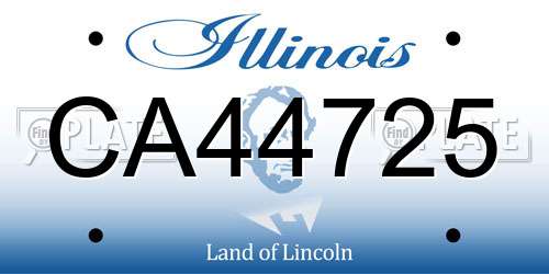 CA44725 Illinois License Plate