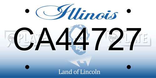 CA44727 Illinois License Plate