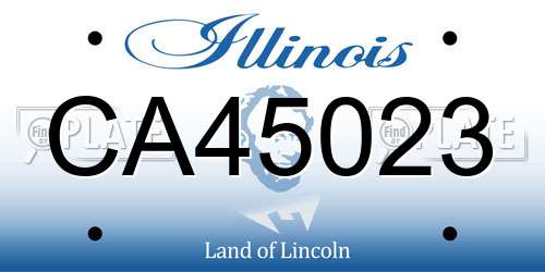 CA45023 Illinois License Plate