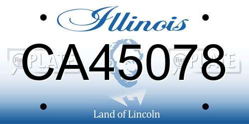 CA45078 Illinois License Plate