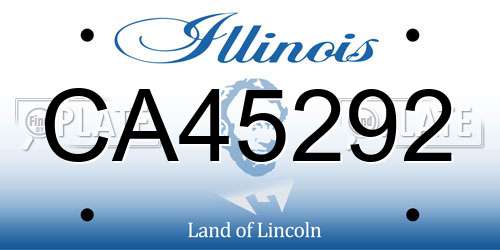 CA45292 Illinois License Plate