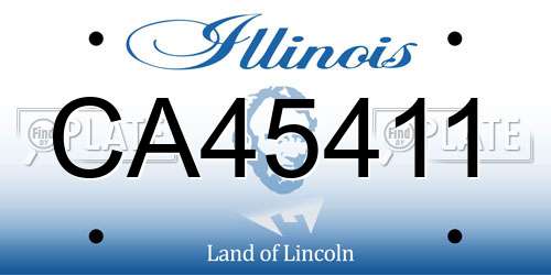 CA45411 Illinois License Plate