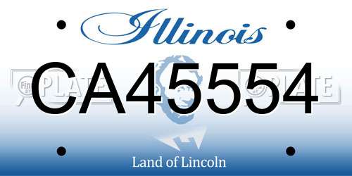 CA45554 Illinois License Plate