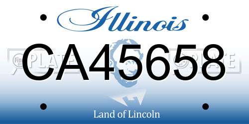 CA45658 Illinois License Plate