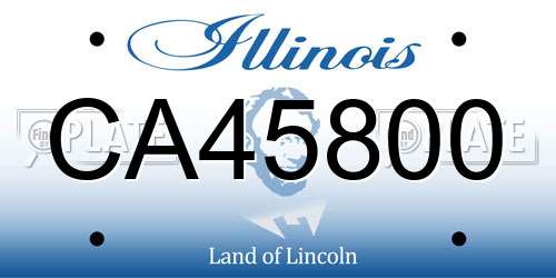 CA45800 Illinois License Plate