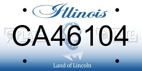 CA46104 Illinois License Plate