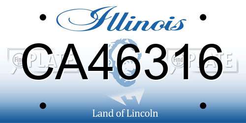 CA46316 Illinois License Plate