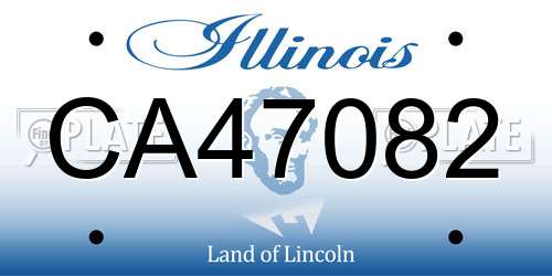 CA47082 Illinois License Plate