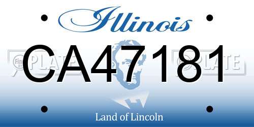 CA47181 Illinois License Plate